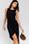 Sleeveless Twist Wrap Rib Midi Dress