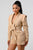 Business casual blazer romper with belt