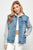 Women's Denim  Jacket with Fleece Hoodies