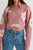 Long Sleeve Crop Sweater with Daisy Pattern