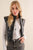 Gloss Shiny PU Quilted Puffer Zip Up Crop Vest