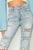 HIGH RISE DISTRESSED STRAIGHT JEANS