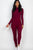 Ribbed Mock Neck Long Sleeve Casual Jumpsuit