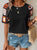 Floral Hollowed Crochet Sleeve Boho T Shirt top