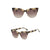 Women Half Frame Cat Eye Sunglasses