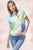 Tie Dye Jersey Top with Crew Neck Twist Hem