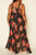 Plus Size Rose Print Sheer Maxi Dress