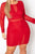 Plus Size Mesh Contrast Long Sleeve Mini Dress