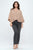 v-neck lace insert dolman sleeved knot front top