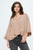 v neck lace insert dolman sleeved knot front top