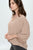 v-neck lace insert dolman sleeved knot front top