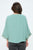 v neck lace insert dolman sleeved knot front top