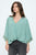 v neck lace insert dolman sleeved knot front top