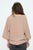 v-neck lace insert dolman sleeved knot front top