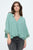 v neck lace insert dolman sleeved knot front top