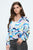 Long sleeve surplice top in swirl print