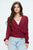 Surplice long sleeve with lace insert blouse