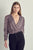 Ruched long sleeve surplice bodysuit Top