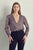 Ruched long sleeve surplice bodysuit Top