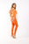 Hollow up novelty knit leg cutout jumpsuit