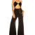 SOLID HALTER CHAIN DETAILED JUMPSUIT