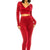 SOLID COLOR TOP & BOTTOM 2 PCS SET-RED