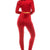 SOLID COLOR TOP & BOTTOM 2 PCS SET-RED