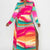 RAINBOW COLOR LONGSLEEVE LONG DRESS FRONT 2 SIDE OPEN - Plus Size